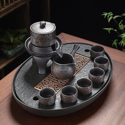 促銷打折  茶具用品黑泥紫砂自動茶具懶人防燙家用客廳辦公茶器茶壺整套茶具