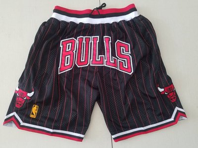 NBA芝加哥公牛隊 復古籃球褲  口袋版 黑色