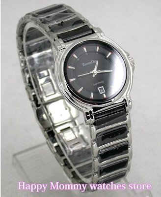 【 幸福媽咪 】 Roven Dino 羅梵迪諾 公司貨 水晶不刮傷鏡面 陶瓷腕錶_黑_28mm RD6023L