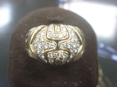 萬泰當舖鑽石-真品BVLGARI寶格麗 18K黃金鑽石蛇形戒指.近全新(全原裝)C012特價
