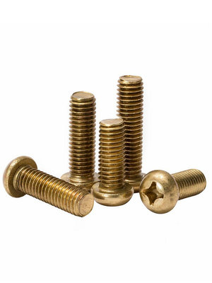 黃銅圓頭螺釘M2M2.5M3M4M5M6M8銅十字槽半圓頭螺絲銅螺絲銅螺栓