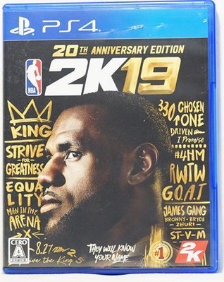 PS4 NBA 2K19 20周年紀念版 中文字幕 英語語音 日版