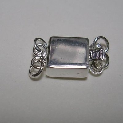 琥珀貓~【925純銀材料配件】花式扣頭~N8988~光面雙串~一個