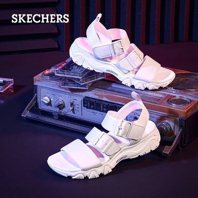 100原廠％Skechers/斯凱奇2021年新款女鞋外穿涼鞋休閑魔術貼沙灘鞋32998