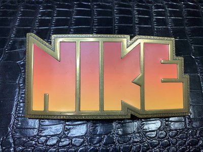 NIKE 90年代稀有玫瑰金金屬皮帶扣