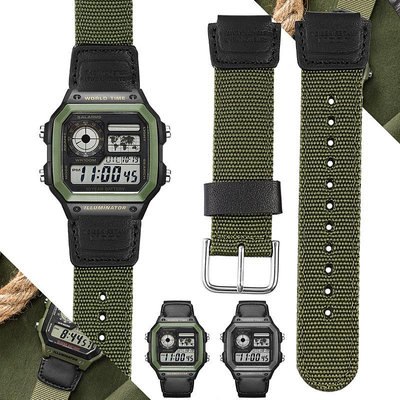 18 毫米尼龍錶帶適用於卡  西歐AE-1200WH MRW-200 SGW-300 AQ-S810W錶帶男士耐用手錶帶