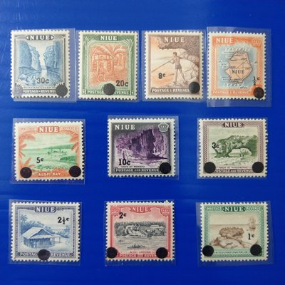 【大三元】英國殖民時期郵票-大洋洲-紐埃1967年~1950年本地動機郵票1967年附加費~新票10全1套~原膠(87福