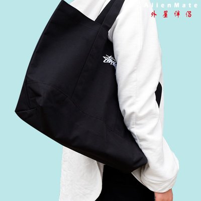 【現貨免運】STUSSY雜志附錄包刺繡印花單肩包手提包大容量托特包旅行包