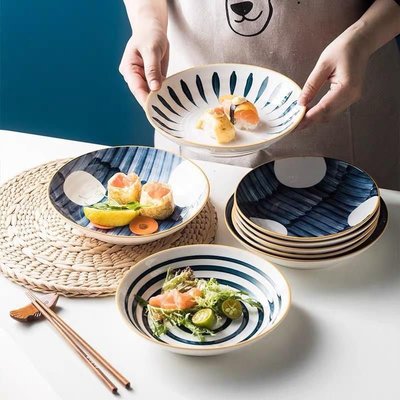 日式網紅家用菜盤水果盤創意盤子輕奢餐具套裝組合牛排餐盤北歐風~特價