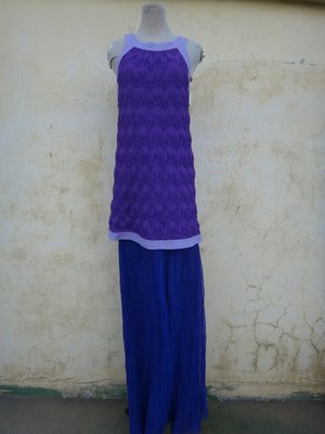 jacob00765100 ~ 全新 正品 MISSONI 紫色 針織 皺褶長洋裝 Size: 40