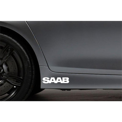 2pcs / 對 2x 側裙貼紙適合 Saab 貼紙車身車貼花 VK87