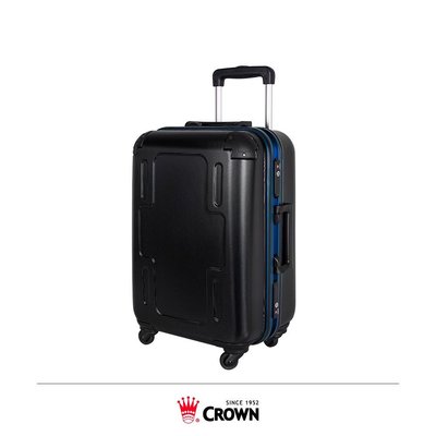 【Chu Mai】CROWN C-F2501 十字彩框拉桿箱 行李箱 旅行箱 -黑色籃框(19.5吋行李箱)