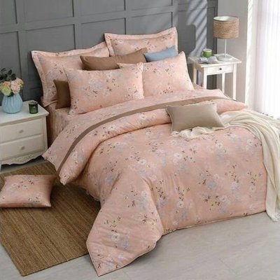 標準雙人床罩組五尺六件式純精梳棉-愛戀花園-台灣製 Homian 賀眠寢飾