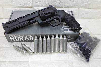 台南 武星級 UMAREX T4E HDR68 TR68 防身 左輪 鎮暴槍 CO2槍 + CO2小鋼瓶 + 加重彈 ( 17MM