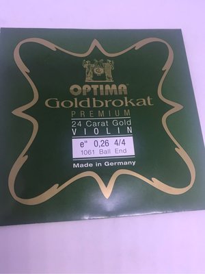 【筌曜樂器】 全新品 Optima violin Goldbrokat 24K gold金 E弦 小提琴弦.26/.27