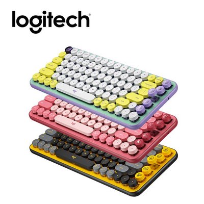 全新 Logitech 羅技 POP KEYS 無線機械式鍵盤 茶軸鍵盤 酷玩黃/夢幻紫/魅力桃【板橋魔力】