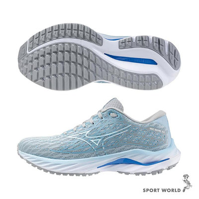 Mizuno 美津濃 女鞋 慢跑鞋 WAVE INSPIRE 20 4E超寬楦 灰藍【運動世界】J1GD244625