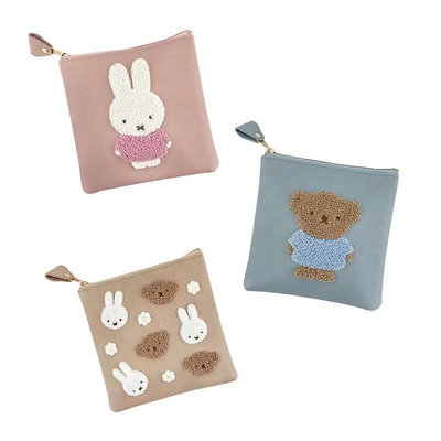 日本可愛 米菲兔 刺繡口紅小物收納包 學生便攜大容量衛生棉收納袋 手拿包（滿599元免運）
