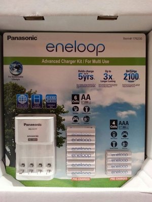 【日日小舖外送代購】[萊爾富] 好市多 Panasonic ENELOOP充電器電池組 3號x6+4號x4