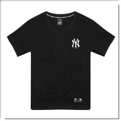 【ANGEL NEW ERA】Majestic MLB NY 紐約 洋基 短T 背後草寫Logo 經典黑 情侶款 潮流