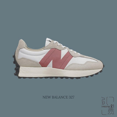 NEW BALANCE 327 灰色 粉LOGO 男女 情侶款 WS327CD【Insane-21】