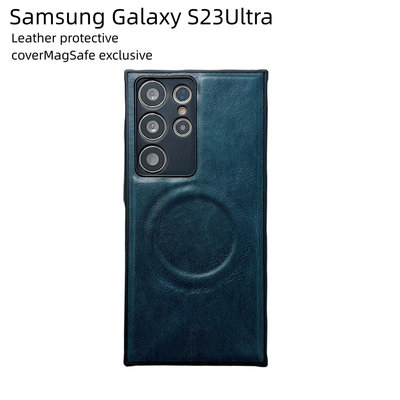 現貨手機殼手機保護套適用三星Galaxy s23ultra手機殼s23plus皮革MagSafe防塵tup保護套SAMSUNG