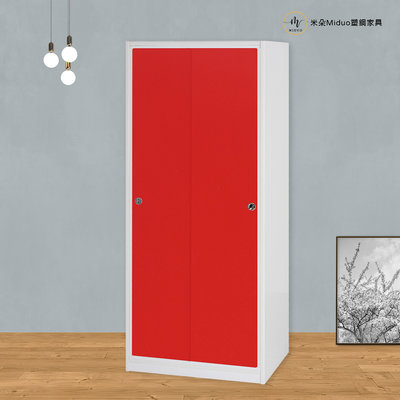 【米朵Miduo】2.7尺拉門塑鋼衣櫥 防水塑鋼衣櫃