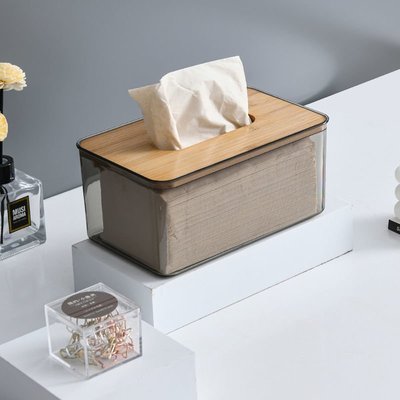 北歐簡約透明紙巾盒客廳家用抽紙盒抖音面紙餐巾紙茶幾收納盒ins