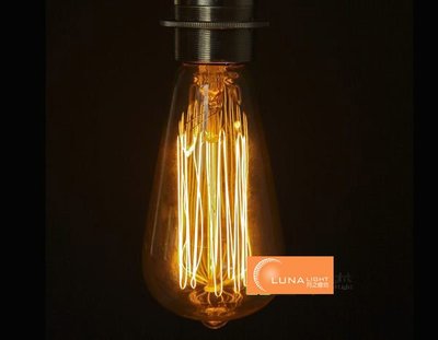 【LUNA LIGHT 月之燈坊】愛迪生復古工業專用鎢絲燈泡Edison bulb單吊燈組(P-307)