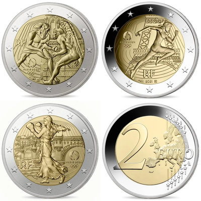 2024巴黎奧運 官方紀念幣 限量 2歐元 法國 卡裝 Paris 2024 運動賽事 周邊 收藏品 紀念品 巴黎聖母院