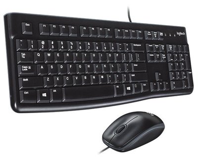 【鳥鵬電腦】Logitech 羅技 MK120 滑鼠鍵盤組 黑 防濺灑 可調式傾斜支腳 USB 曲線型空白鍵