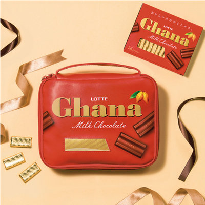 【寶貝日雜包】日本雜誌附錄 Lotte Ghana巧克力多功能收納包 化妝包 文具收納包 旅行收納包 手拿包 收納包