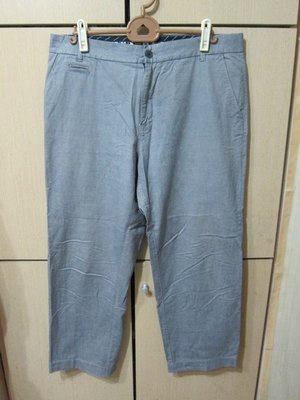 衣市藍~NAUTICA Regular Fit休閒長褲(W36~L34~175/92A~灰白細格)778(210916)