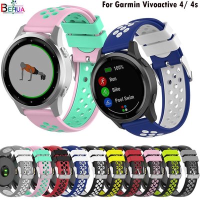 Garmin Vivoactive 4 4S smartwatch 矽膠手鍊替換錶帶的錶帶 18mm 22MM Garm
