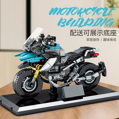 新品森寶拼裝積木摩托車機車賽車組裝模型男孩創意拼插玩具禮物新