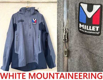 BLACK近全新WHITE MOUNTAINEERING x MILLET貼布刺繡防水防風登山外套WM白山夾克