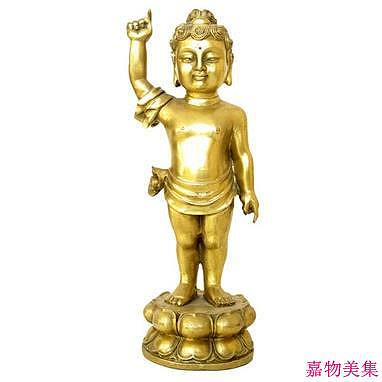 【現貨】純銅風水佛像浴佛 釋迦摩尼太子家居工藝品擺件