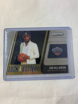 Zion Williamson 2019-20 Panini Prizm Luck of the Lottery rookie card