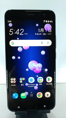 九成新HTC U11 4G/64G 亮麗黑 5.5吋 Quad HD Super LCD IP67防水防塵 3D水漾玻璃