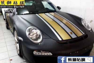 【熊獅貼膜 】Porsche 911 GT3 車身貼紙設計 引擎蓋拉線718 911 Panamera Cayenne