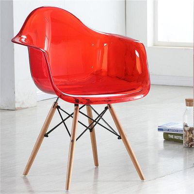 現貨 ：北歐ins椅創意伊姆斯扶手椅亞克力塑料餐椅透明洽談椅休閑椅