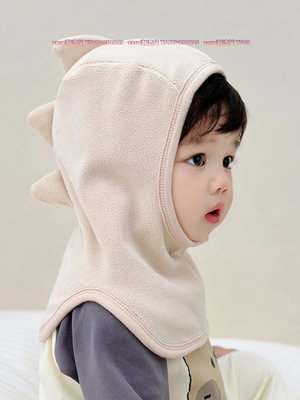 秋冬款嬰兒帽子可愛恐龍男寶女寶一體帽嬰幼兒連圍脖護耳護頸脖套-zero潮流屋