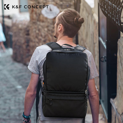 KFCONCEPT卓爾相機包攝影雙肩包一包兩用單雙肩切換多功能斜跨包適用于佳能索尼康富士微單反戶外休閑通勤包