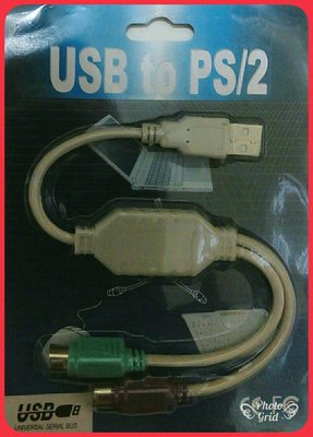 全新．含郵＄80．USB 轉 PS2．USB  轉 PS/2．一轉二 雙埠．鍵盤．滑鼠．條碼機