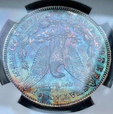 1885年美國摩根銀幣NGC MS63 摩根銀元 五彩摩根