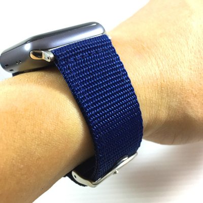 Apple Watch 2 3 4 5 代 專用 深藍 寬版 尼龍 錶帶 加厚 輕盈舒適 38 40 42 44