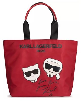 預購 美國帶回 正貨 Karl Lagerfeld Paris 經典老佛爺托特包 貓咪 尼龍手提包 逛街包 休閒包