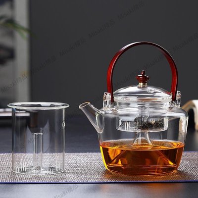 耐高溫玻璃茶壺提梁壺 耐熱玻璃煮茶器蒸煮兩用壺廠家直銷磁茶壺-Misaki精品