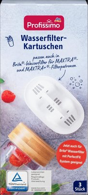 德國Profissimo超細活性碳微粒子除氯 Brita濾水壺Brita MAXTRA 濾心適用 全效型濾芯淨水器-3入