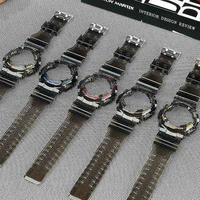 卡西歐套裝ga110gb透明錶帶錶殼ga100男g-shock亮面黑色配件